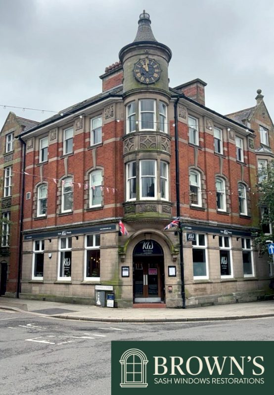 sash window restoration Belper Derbyshire town centre building