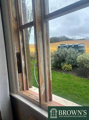 sash window restoration Kneesall Nottinghamshire farmhouse